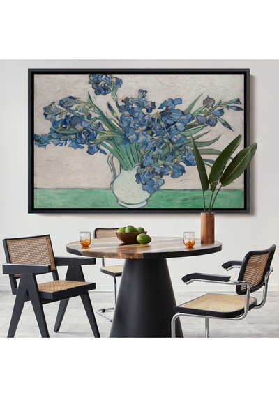 Ahşap Çerçeveli Vincent Van Gogh - Süsen Çiçeği Tablo - Irises-7183