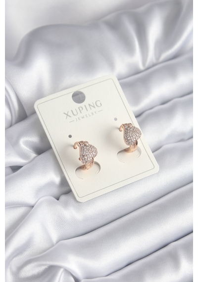 Ezoconcept Xuping Model Zirkon Taşlı Yaprak Kadın Küpe Çok Renkli