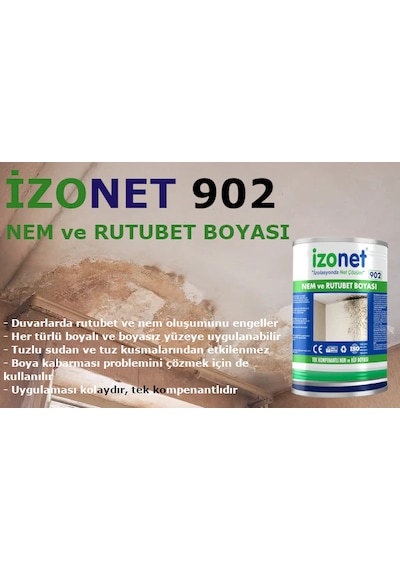 İzonet 902 Nem Ve Rutubet Boyası Solvent Bazlı 5 Kg.