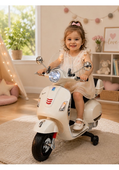 Orjinal Vespa Akülü Motor 3-6 Yaş Beyaz