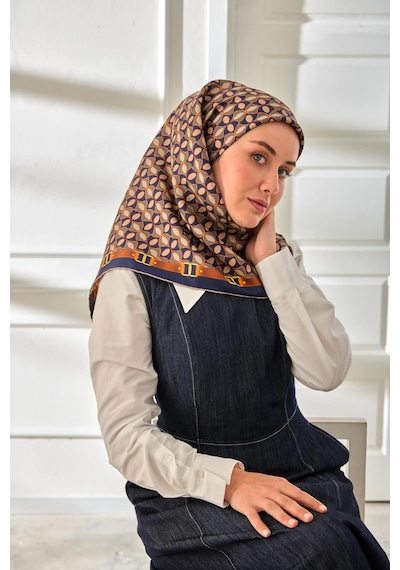 Silk Home Twill İpek Eşarp 11481-30 Siyah, Taba, Gri, Siyah