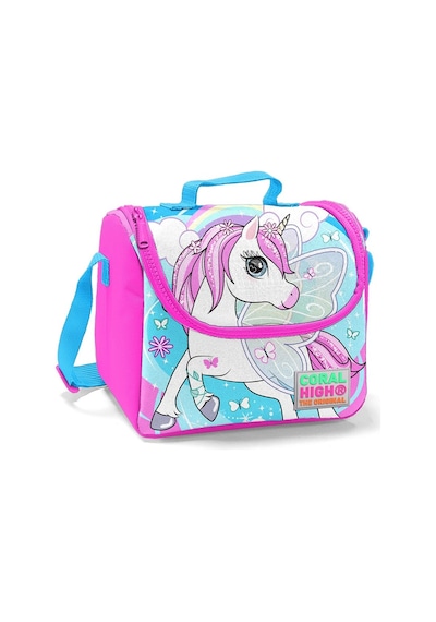 Coral High Mavi Unicorn Baskılı Kız Çocuk 3'lü İlkokul Çanta Seti