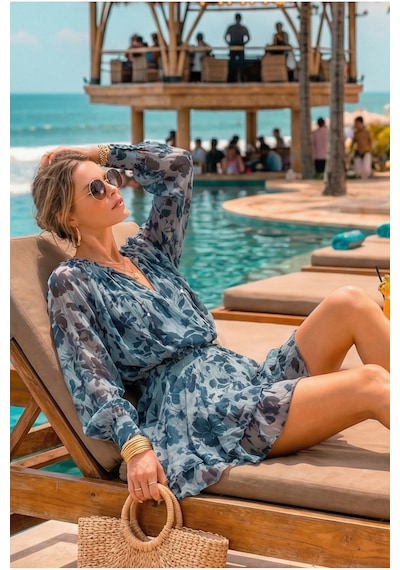 Fashion Cocktail Yapraklar Desenli Lifli Şifon Dökümlü Katlı Uçuşan Fiyonklu Mini Yazlık Romance Elbise Lacivert Fashion Cocktail Yapraklar Desenli Lifli Şifon Dökümlü Katlı Uçuşan Fiyonklu Mini Yazlık Romance Elbise Lacivert