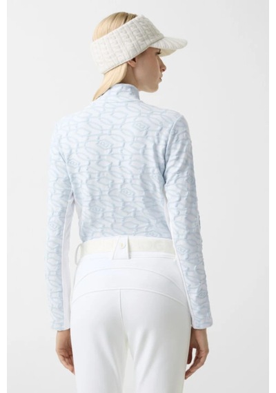 Bogner Sport Jasmina Logo Jacquard Ve Stretch Kadın Kayak Içlik İçlik Açık Mavi