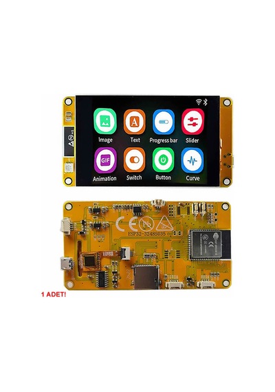 Esp32-48s035 3.5 İnch Kapasitif Dokunmatik Tft Lcd Modül 320x480 Pixel Rgb Led Ldr Usb Uart Io
