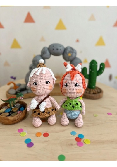 Taş Devri Amigurumi Dinozor ve Ejderha