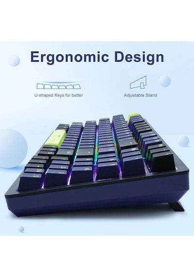 E-Yooso Z-94 Blue Switch  Mekanik Klavye Rainbow Işıklı Oyuncu Klavyesi