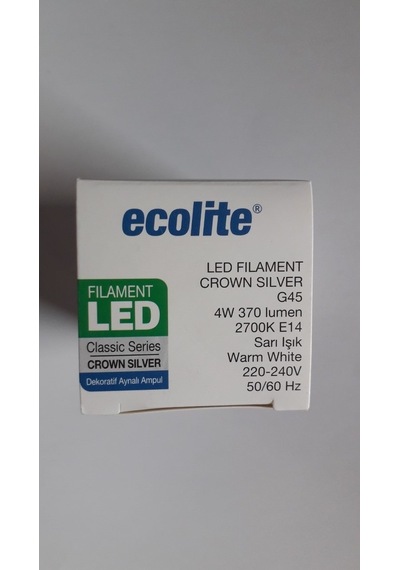 Ecolite Crow Sılver 4W E14 Aynalı Led Top Ampul