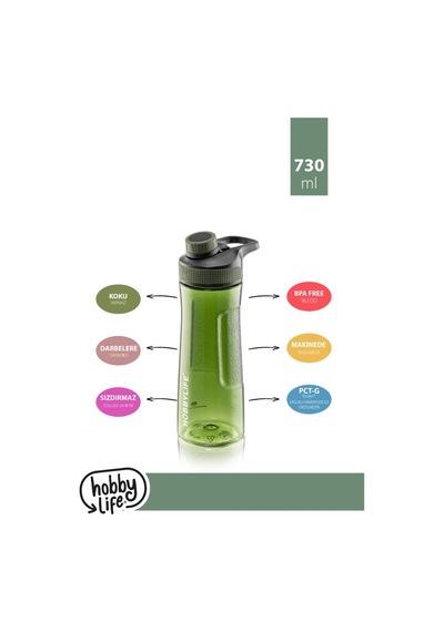 2 Li Set 730ml 530ml. Su Matarası Su Şişesi Suluk Bpa Içermez Yeşil Yeşil