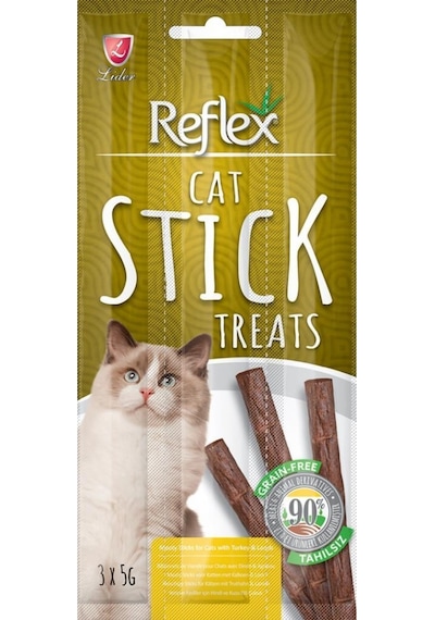 Reflex Hindi ve Kuzu Etli Sticks Yetişkin Kedi Ödül Çubukları 3 x 5 G