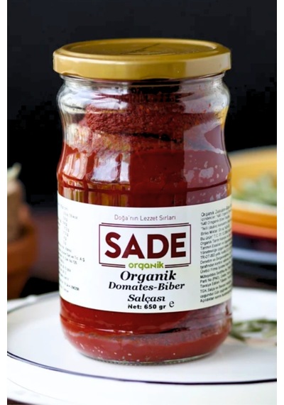 Sade Organik Domates-biber Salçası 650 Gr