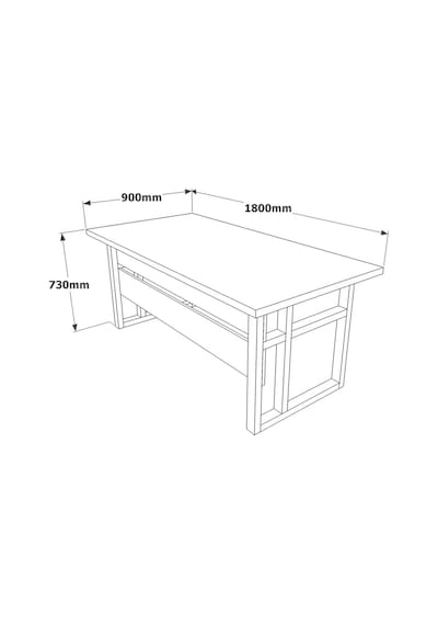 Robinhome Robin Home Grand Ofis Büro Çalışma Masa 180Cm Ofis Sehpası Takımı Kahverengi