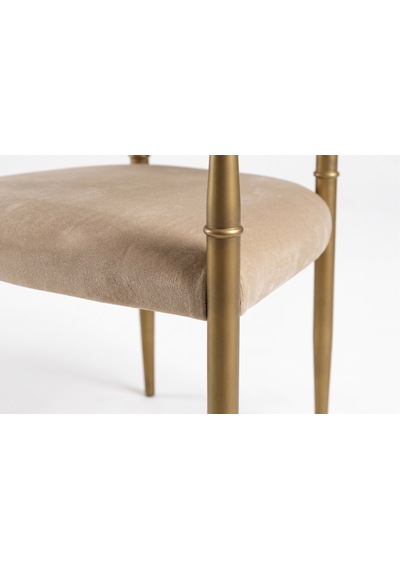 Elegance Kolçaklı Metal Mutfak Sandalyesi Krem