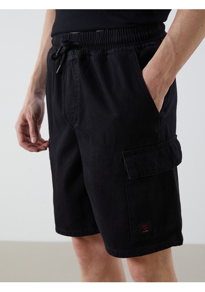 Lcw Jeans Siyah Rahat Kalıp Erkek Jean Şortolon