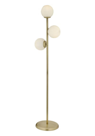 Zambak 3 Lü Eskitme Beyaz Camlı Modern Dekoratif Tasarım Metal Lambader