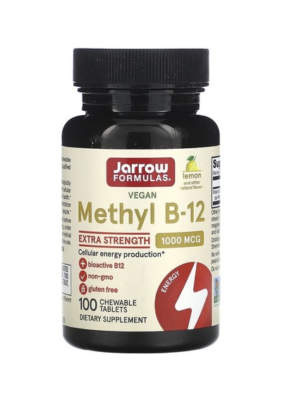 Jarrow Formulas, Methyl B-12, Lemon, 1,000 Mcg, 100 Chewable Tablets