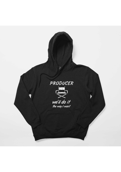Producer Siyah Kapşonlu Sweatshirt Hoodie