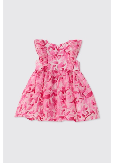 Panço Kız Bebek Çiçek Desenli Pembe Elbise 2611GB26033