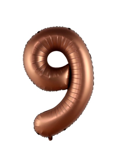 9 Rakam Çikolata Kahve Folyo Balon 40 İnç 100 Cm