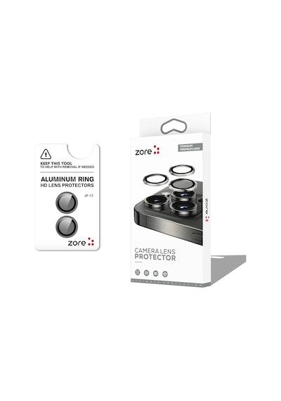 Apple Uyumlu iPad iPhone 17 Zore Cl-12 Premium Safir Parmak İzi Bırakmayan Anti-reflective Kamera Lens Koruyucu Gri