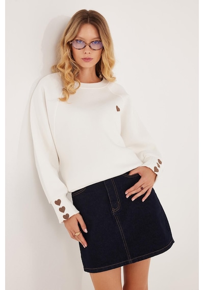 Tudors Kadın Regular Fit Klasik Kesim %100 Pamuk Baskılı Bisiklet Yaka Beyaz Sweatshirt-36933 Tudors Kadın Regular Fit Klasik Kesim %100 Pamuk Baskılı Bisiklet Yaka Beyaz Sweatshirt-36933