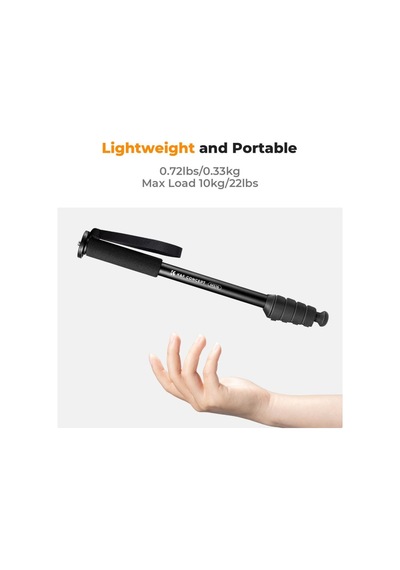 K&f Concept 160cm Kamera Monopodu, 5 Bölmeli Yükseklik Ayarlı Alüminyum Monopod