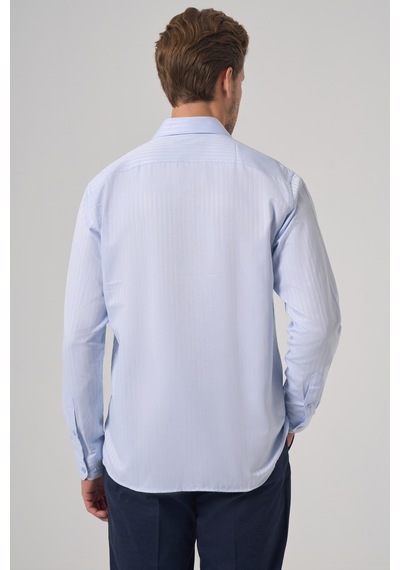 Morven Erkek A. Mavi Trend Slim Fit İtalyan Yaka Gömlek 25mc004068311 A. Mavi A. Mavi