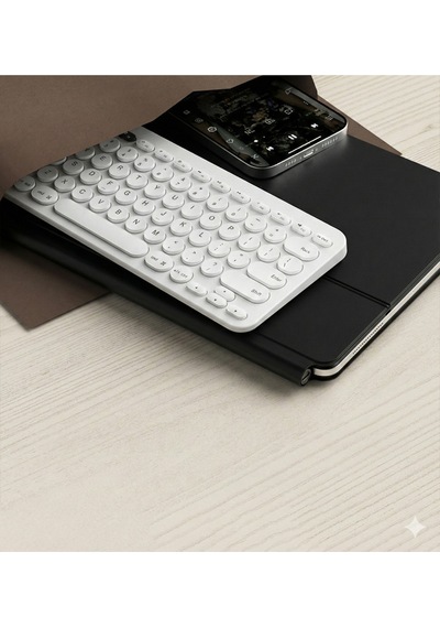 Beyaz Kablosuz Bluetooth Klavye Tablet Telefon Pc Uyumlu Sessiz Yuvarlak Tuşlu Slim Tasarım