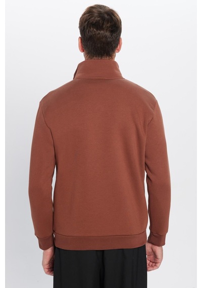 Tudors Unisex Relax Fit Rahat Kesim Pamuklu İçi Polarlı Yarım Fermuarlı Kahverengi Dik Yaka Sweatshirt-31446 Kahverengi Tudors Unisex Relax Fit Rahat Kesim Pamuklu İçi Polarlı Yarım Fermuarlı Kahverengi Dik Yaka Sweatshirt-31446 Kahverengi