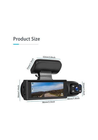 Çeşithane 2k Pro Kit Akıllı Araç Kayıt Cihazı - 2024 Tasarım Geri Görüş Sistemli Dash Cam, Gelişmiş