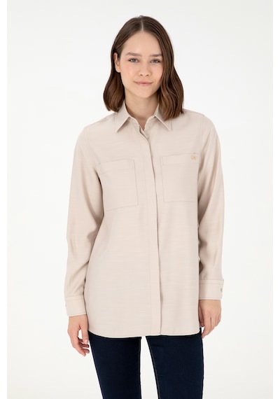 U.S. Polo Assn. Kadın Taş Uzun Kollu Tunik Gömlek 50293568-VR049