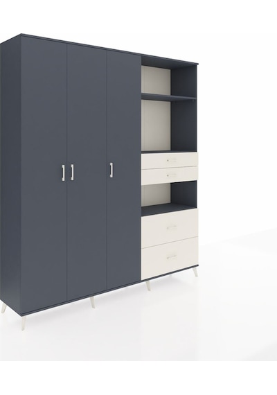 Hyperion Dolap 12 Raflı 4 Çekmeceli Tek Askılı 220x44x243 Antrasit-antrasit/aytaşı Çok Renkli Hyperion Dolap 12 Raflı 4 Çekmeceli Tek Askılı 220x44x243 Antrasit-antrasit/aytaşı Çok Renkli