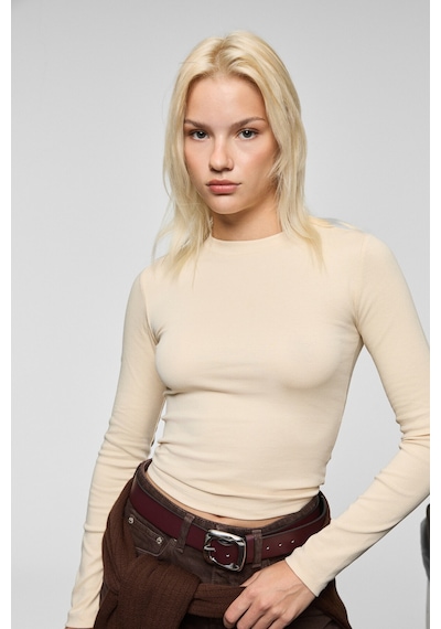 Grımelange Grıgros Kadın Esnek Kumaşlı Vücuda Oturan Slim Fit Uzun Kollu Bej T-shirt Bej Grımelange Grıgros Kadın Esnek Kumaşlı Vücuda Oturan Slim Fit Uzun Kollu Bej T-shirt Bej