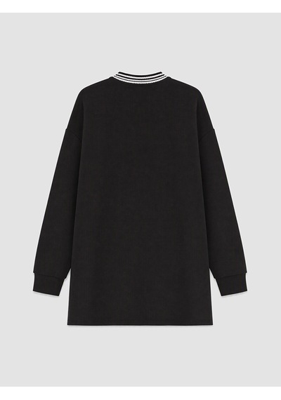 Lcw Everyday Siyah Oversize Soft Touch Kadın Sweatshirt Tunik
