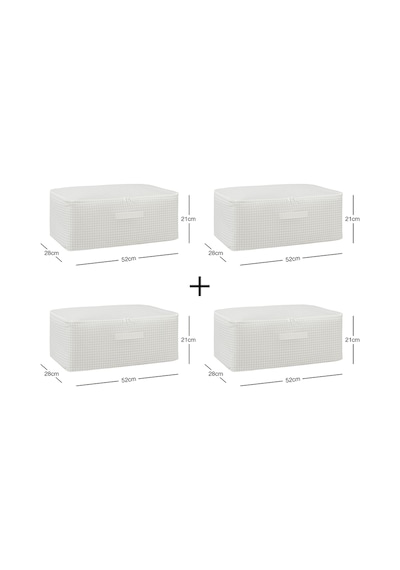 Home Wave 4'lü Orta Boy Gri Pötikare Hurç Set 52 x 28 x 21 cm