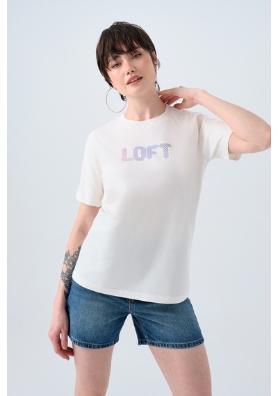 Loft Kadın Tişört Lf2039149 Ekru