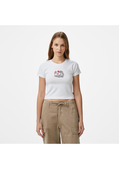 Converse Classic Kadın Slim Fit Baskılı Beyaz T-shirt