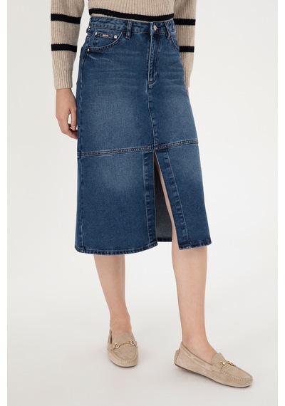 U.s. Polo Assn. Kadın Mavi Etek Jean 50291114-dn0022 Çok Renkli