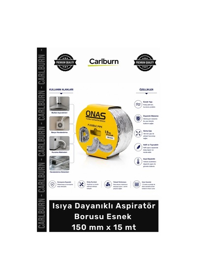 Özel Üretim Alüminyum Mutfak Havalandırma Isıya Dayanıklı Aspiratör Borusu Esnek 150 Mm X 15 Mt