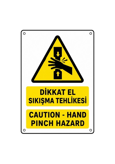 Dikkat El Sıkışma Tehlikesi 50x70cm Pvc Isg Levha V2