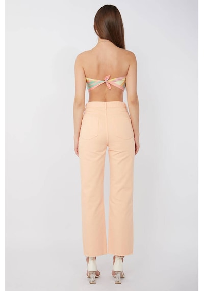 Kadın Basic Paçası Kesik Jean Pantolon Somon 001
