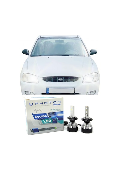 Hyundai Accent Milenyum Led Xenon Uzun + Kısa Far Ampulü H4 Access Yeni Seri Beyaz 1999-2006