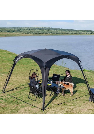 Instant Pavilion Gazebo 300x300x215cm Siyah Plaj Bahçe Tentesi Açık Çadır