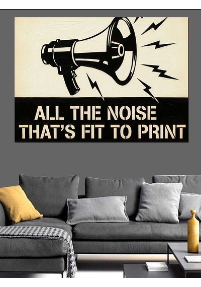 "all The Noise" Gramofon Dekoratif Kanvas - Mdf Ahşap Tablo