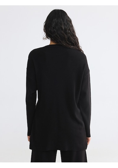 Lcw Modest Siyah Bisiklet Yaka Kadın Triko Tunik