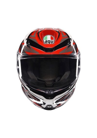 Agv K6 S Reeval White Red Grey Kapalı Kask Kırmızı - Beyaz