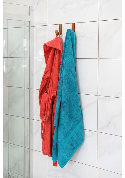 Yapışkanlı Ahşap Banyo Askılık 2'li J Askı Ahşap