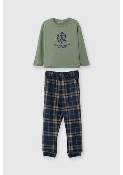 Panço Erkek Çocuk Pijama Takım Yeşil
