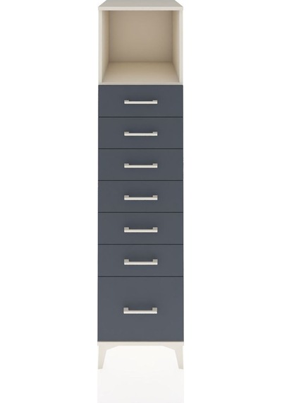 Kronos Dolap Tek Raflı 7 Çekmeceli 44x59x182 Aytaşı-antrasit Aytaşı