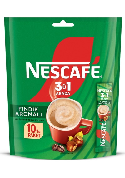 Nescafe 3 ü 1 Arada Fındık Aromalı Kahve 10'lu